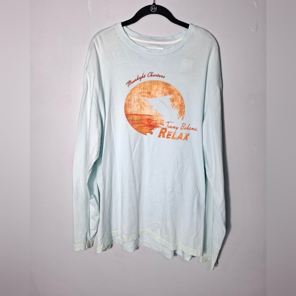 Tommy Bahama Men’s Relax Moonlight Grafic Long Sleeve Cotton Tee Shirt XL NWT - Picture 3 of 14